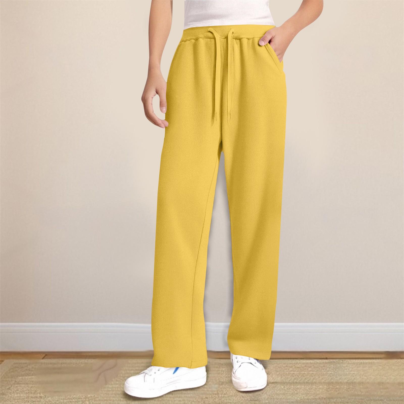 

Детские повседневные брюки Модные свободные широкие повседневные детские спортивные штаны 160 жёлтый