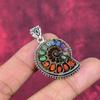 Ammonite Fossil 925 Solid Sterling Silver Pendant, Handmade Gemstone Jewelry Pendant For Memorial Day