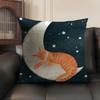 Cozy Home Funny Cats Warm Family Pillow Case Double-Sided Printing Short Plush Sofa Cushion Cover Bedroom Bedside Pillow