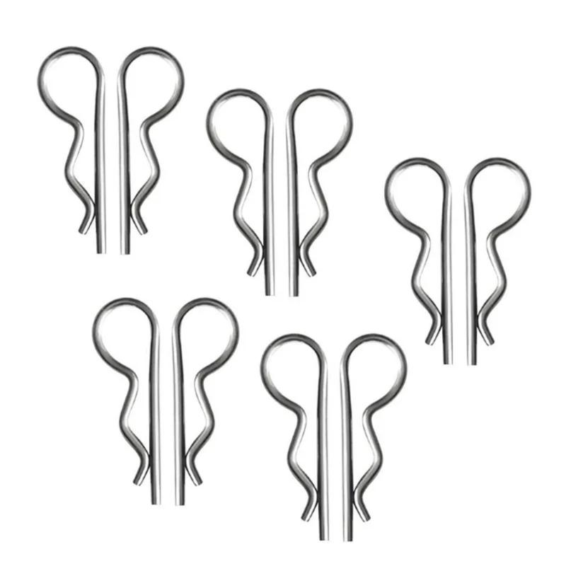 R Shaped Spring Cotter Pins Assortment Steel Hairpin Clips Boat Hardware Accessories for Long Service Hitch Pin Security