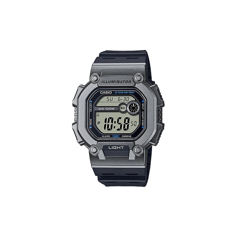Casio YOUTH Series - Silicone Small Squares Fashion Trend Retro Classic LCD Quartz Movement Resin Strap Japanese and Korean Watch Men s W-737H-1A2V серый