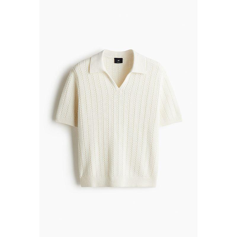 

HM Men s Clothing 2025 Spring and Summer New Arrival Standard Edition Texture Knitting Polo Shirt 1289984