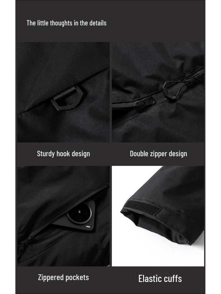 Wasserdichte Graphen-Kapuzen-Skijacke für Herren - Winterkollektion 2025