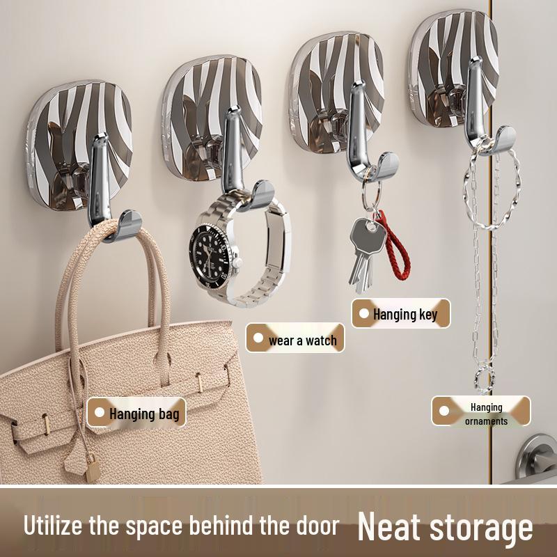 Traceless Strong Adhesive Hook – Punch-free Suction Cup for Backpacks, Coats, Keys, and Kitchen Use.