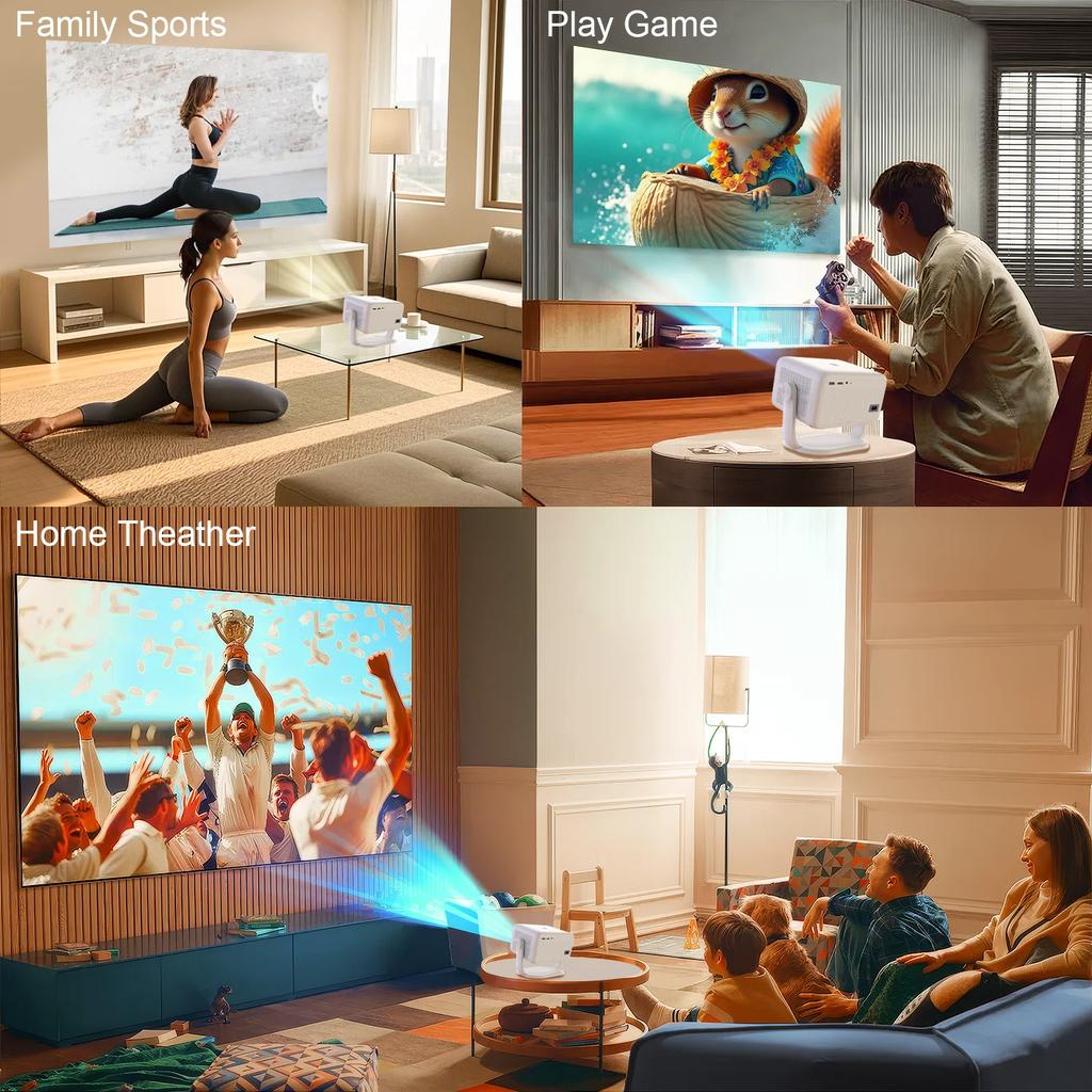 New TP350 Netflix Certification Projector 4K Android 13 Native Wifi6 BT5.2 1080P 650ANSI Portable Projector Auto Keystone Correction