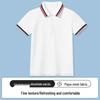 Kids' Light Blue Polo Shirt - Pure Cotton, Navy Blue Lapel, Short Sleeve, Summer Elementary School Uniform