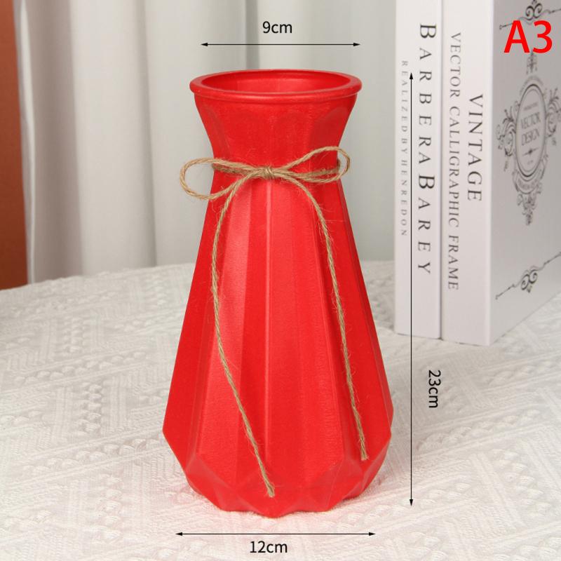 PP Vases Double Pack Imitation Ceramic Flower Pots Modern Lightweight Decorative Vessels for Home Table Wedding Ramadan