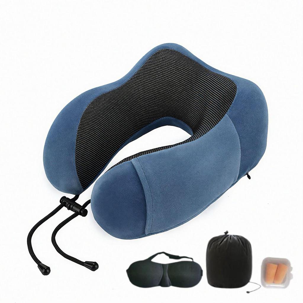 Memory Foam U-Shaped Neck Pillow for Travel & Airplane