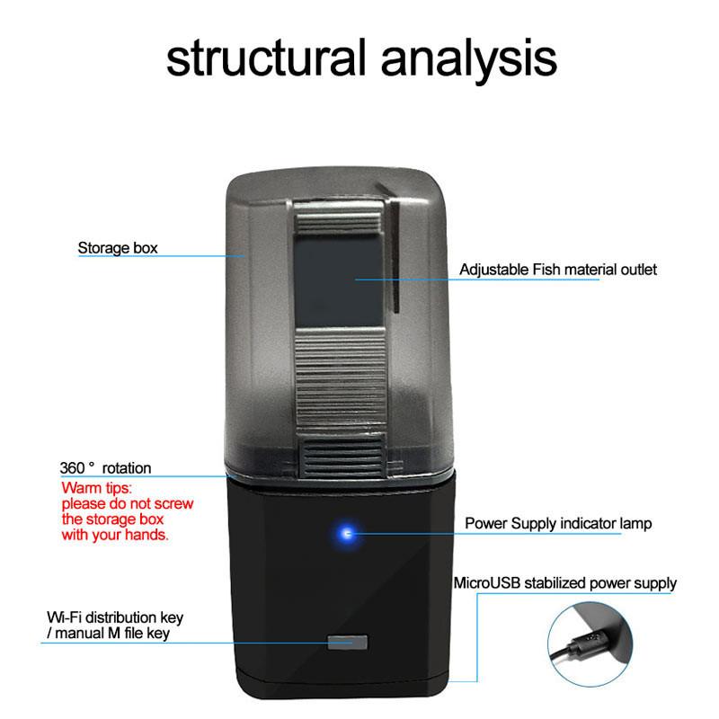 200ml/100ml/450ml/200ml Automatic Aquarium Fish Tank Feeder Wifi Smart Phone App Remote Control Fish Feeding Device Intelligent Timing Food Dispenser