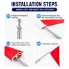 1/1.2/1.6/2.0/3.0m Guide Flag Pole Stainless Steel Handheld Flag Pole  Outdoor Guide