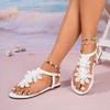 Fashion Women's Fashion Flat Shoes Summer New Round Head Toe Flower Soft Sole Anti-slip Wear-resistant Sandals