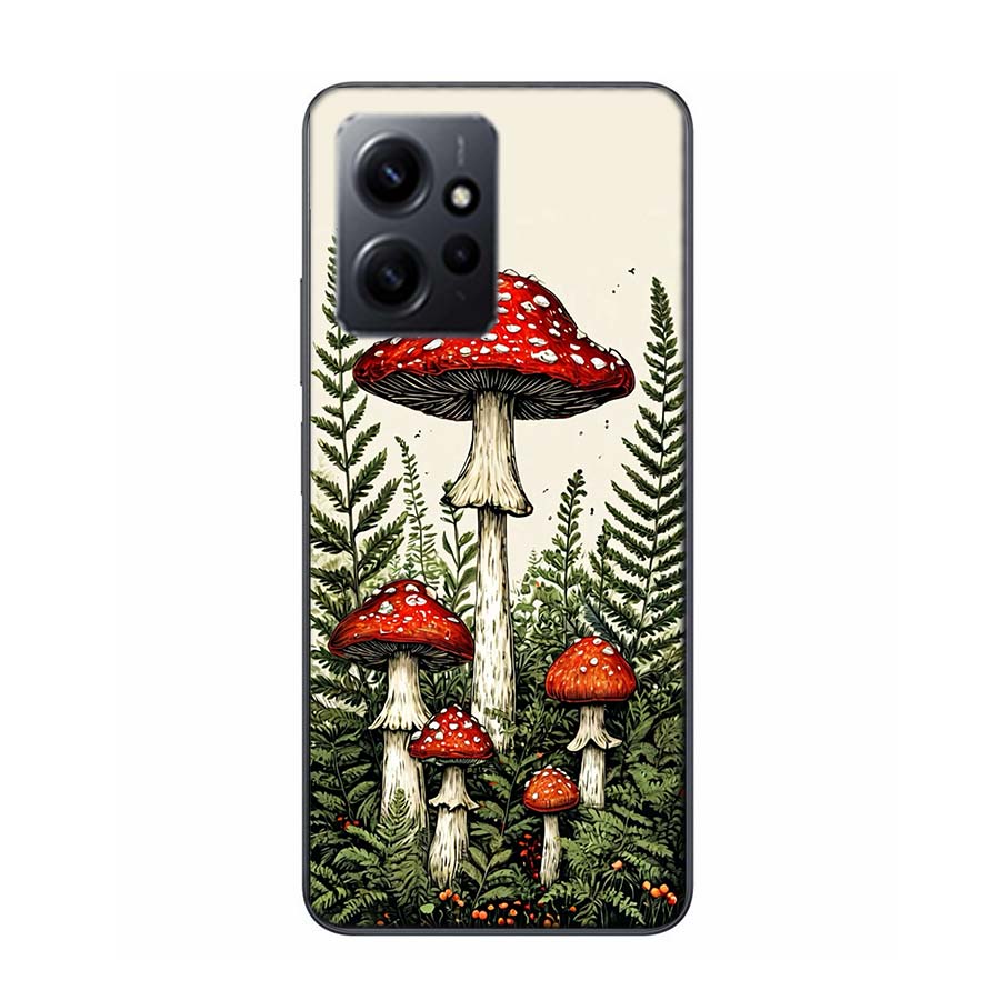 Colorful Mushroom Phone Case For Redmi 12 13C 12C 15C 9 10 10C Note 13 Pro Plus 14 15 Pro 9T 9C 9A TPU Soft Cover Clear Cell Cas