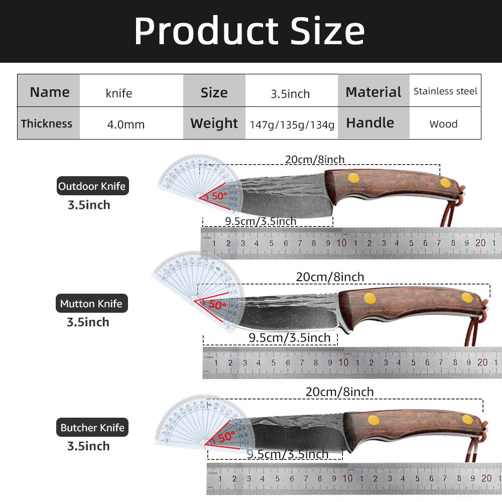 Forged Handmade Knife Multi-use 4inch Handmade High Carbon Steel Mongolia Paring Knife Barbecue Kitchen Chef Knife