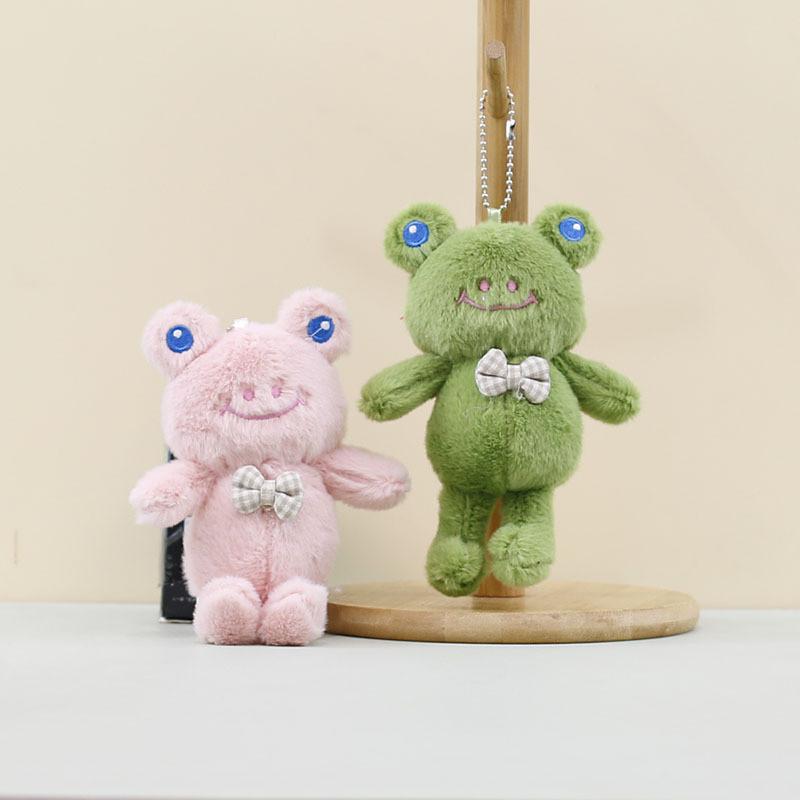 Adorable Long Legged Smiling Frog Plush Keychain Soft Toy Doll Accessory 15cm