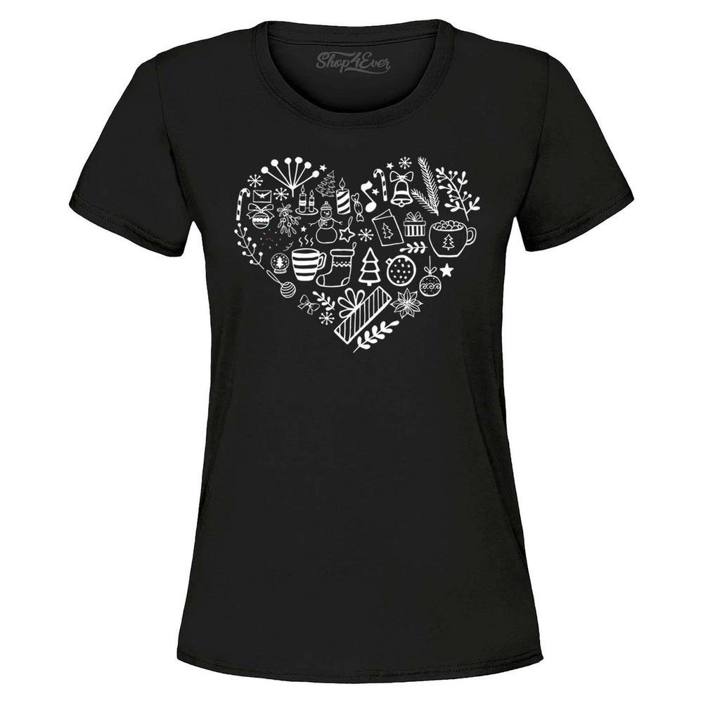 

Christmas Heart Holiday Cluster Xmas Women s T-Shirt Christmas Shirts XL