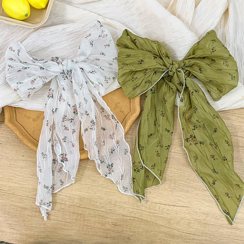 Thin Scarf Silk Scarf Long Strip New Versatile Small Fresh Floral Neck Scarf Tied Hat Streamer Waist Silk Scarf