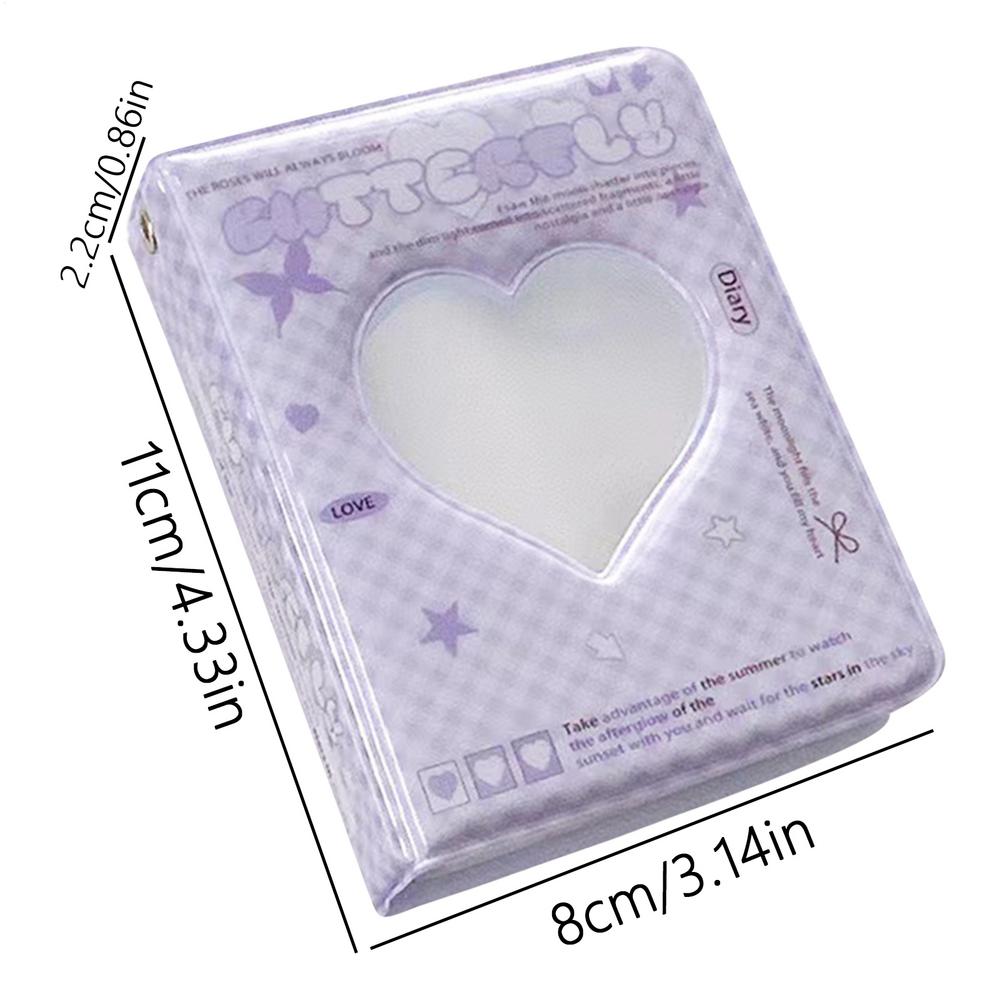 40 Pockets Photocard Album Book Love Heart Hollow Photo Card Holder Water Resistant Trendy Photo Binder For Business Cards