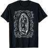 Virgen De Guadalupe T-Shirt Christian Religious Virgin Print Black Men's Short Sleeve Tee