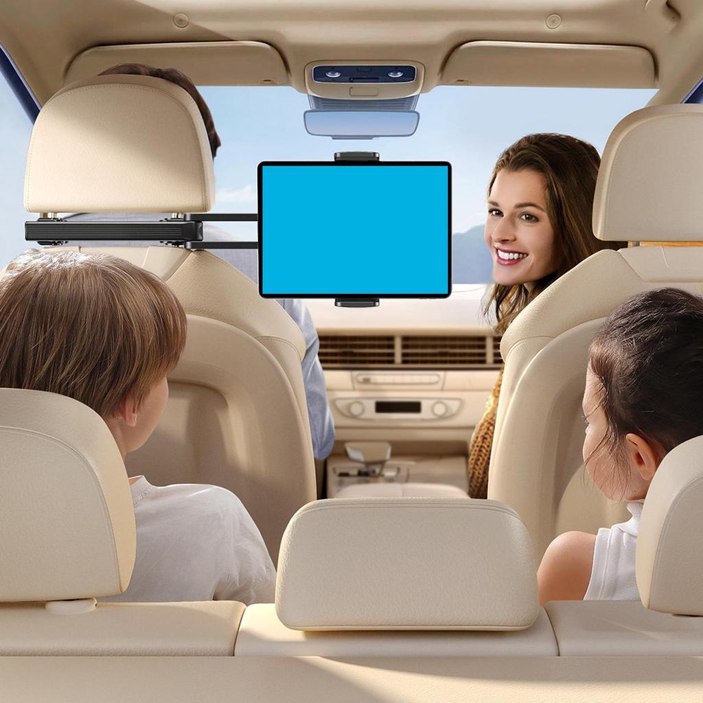 Car Headrest Tablet Holder Space-Saving Foldable Adjustable Backseat Tablet Holder Phone Mount For Rv Suv Adults Family