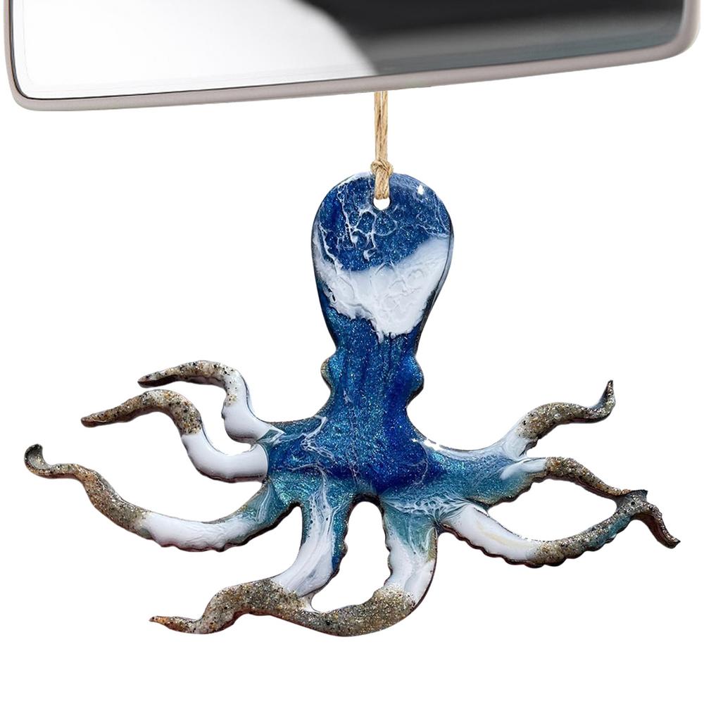 Summer Christmas Tree Decorations Resin Blue Sea Animals Themed Party Ornament Coastal Christmas Decorations Backpack Pendant