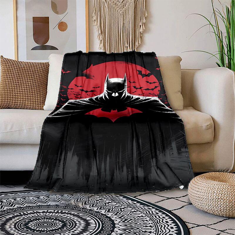 

1pc Batman Red Moon Night Cartoon Blanket,Portable Throw for Travel & Camping, All Season Cozy Blanket,Ideal Gift 80cmx120cm