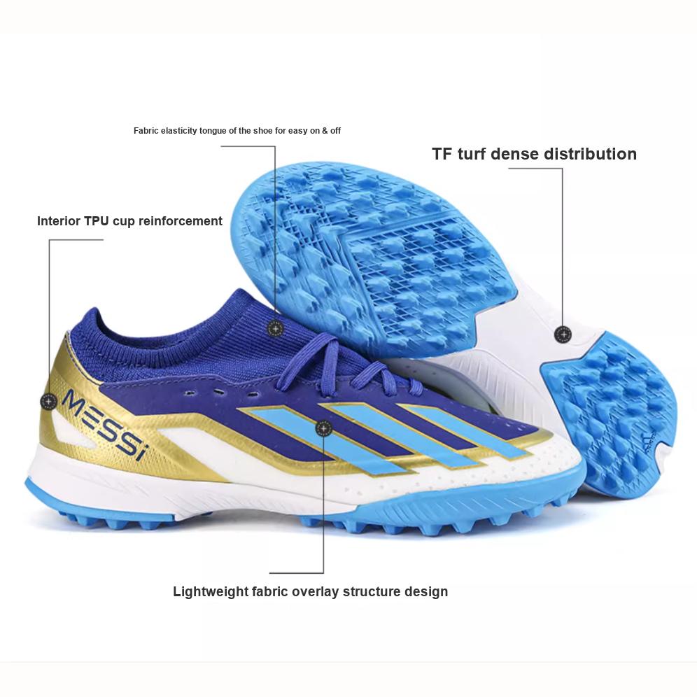 Adidas Crazyfast Messi Liga Turf Lucidní modrá Modrá záře Cloudově bílá (GS) Dětské tenisky ID0716