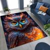 New Mysterious Owl Colorful Cartoon Birds Rug for Bedroom Living Room Sofa Home Doormat Decor,Large Kid Non-slip Floor Mat