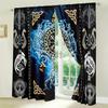 2pcs Viking-Inspired Curtains with Pirate Totem & Tree of Life Design - UV Protective, Semi-Transparent Polyester Drapes for Bed
