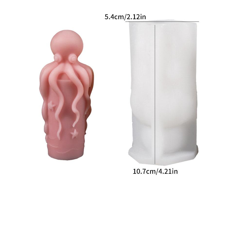 3d Octopus Silicone Mold Safe Octopus Cylinder Candle Mold Ocean Starfish Mold Non Toxic For Home Decoration Ocean Themed Party