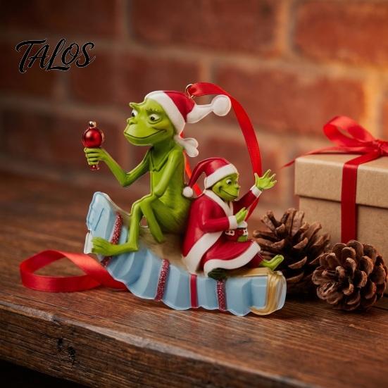Christmas Tree Hanging Ornaments Green Elf Ornament, Flat Acrylic Pendant Decorations for Car Rearview Mirror Backpack, Festive Holiday Unique