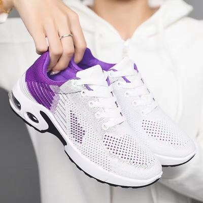 Spring and Summer New Mesh Breathable Sports Shoes Women's Casual Shock-absorbing Air Cushion Shoes Platform Travel Shoes