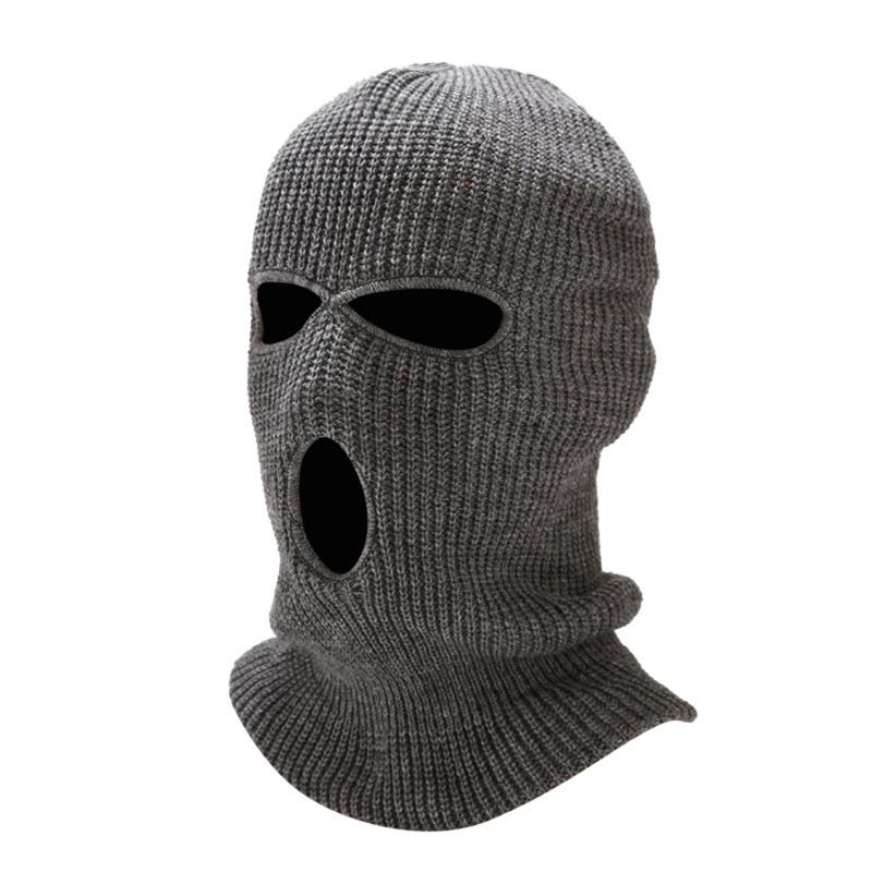 2025 New Fashion 3-Hole Knitted Full Face Cover Ski Mask Winter Balaclava Warm Knit Full Face Mask For Outdoor Sports