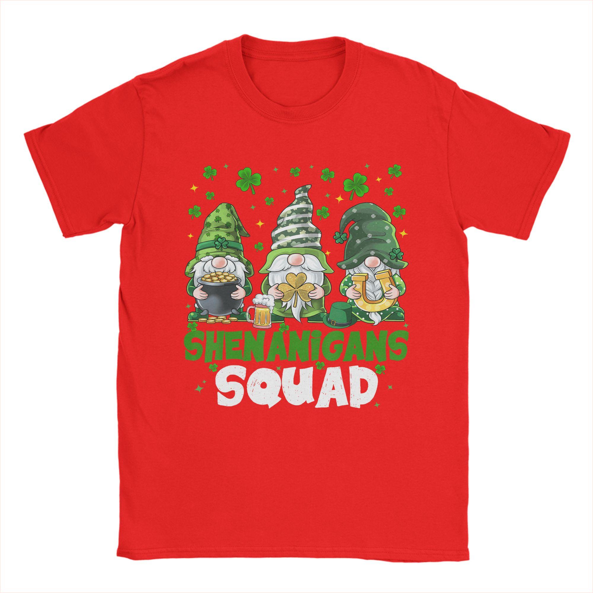 St Patricks Day Gnomes Shenanigans Squad Saint Pattys Unisex T Shirt  Novelty Tee Shirt Pure Cotton Gift Idea Clothing S