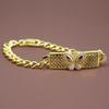 A Luxurious and Fashionable Gold Bracelet Designed Specifically for Women, Featuring Butterflies Adorned with Sparkling Syntheti