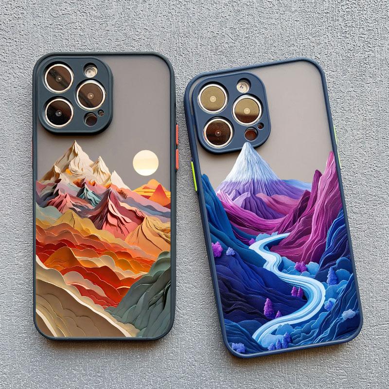 Printing Mountains Rivers Flowing Water Phone Case For IPhone 16 15 14 Pro Max Plus 13 12 Mini 11 Pro Max X XR XS 8 7 SE2 Covers