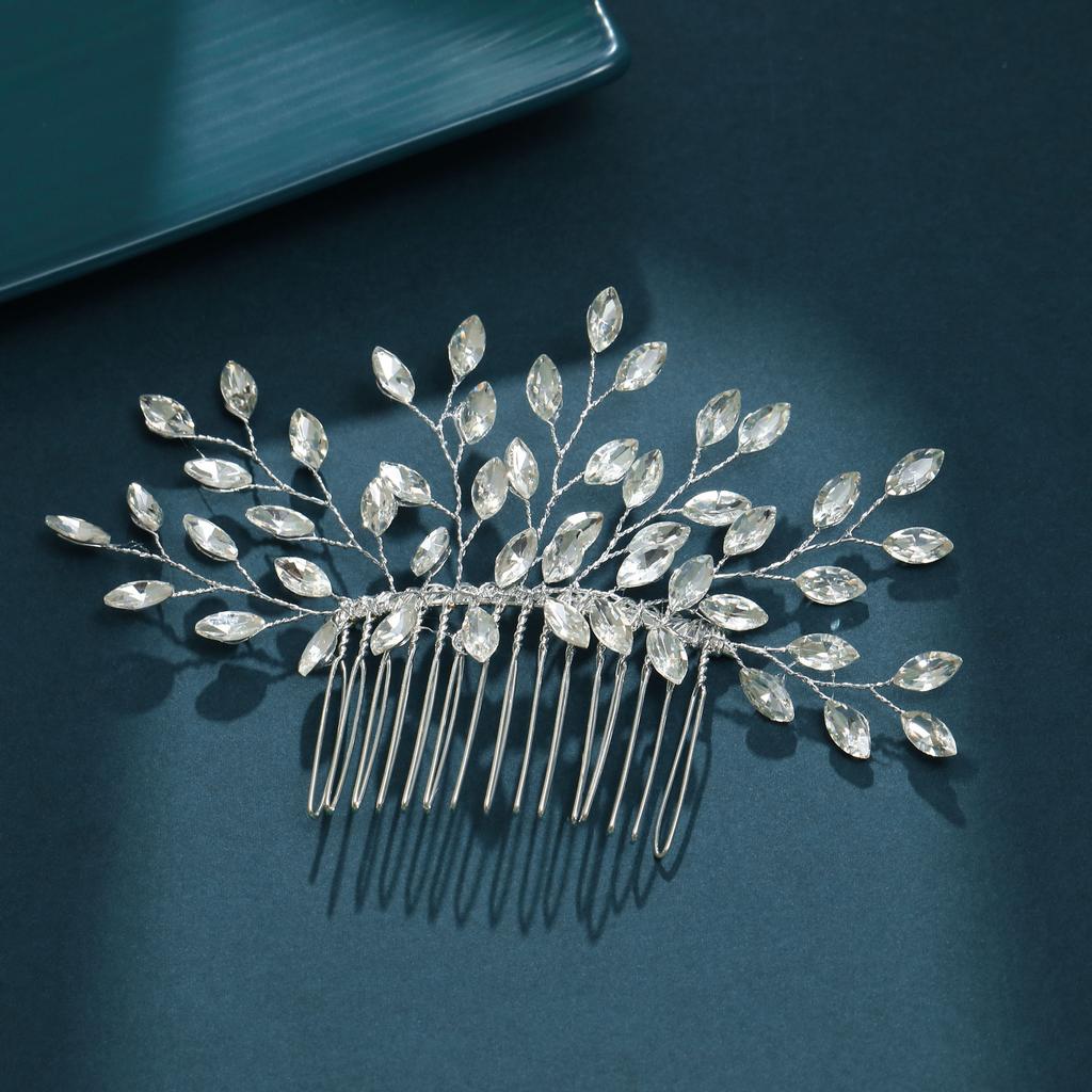 Fashion Hair Accessories, Temperament Flowers Leaves Pearl Rhinestones Combs Wedding Hair Combs Headwear