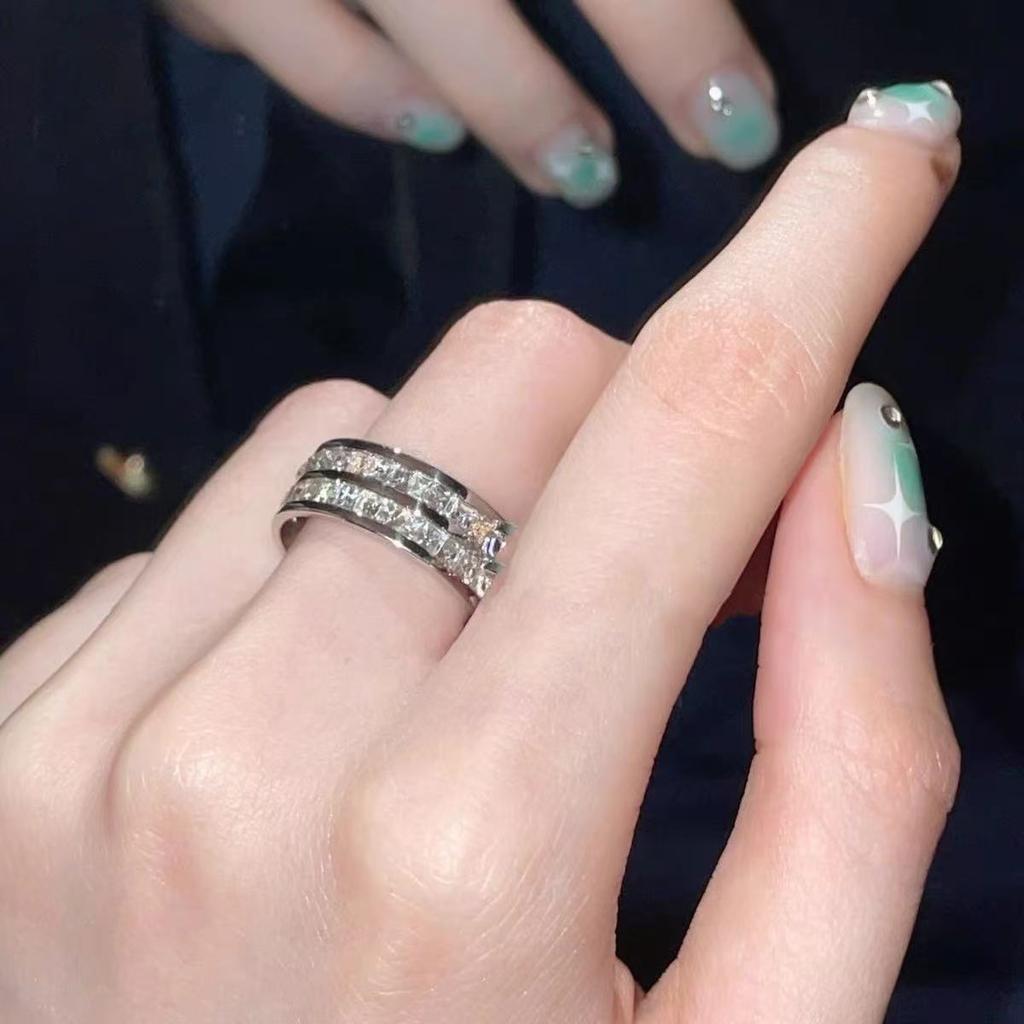 Baoman, Gypsy ring female niche design couple pair ring square diamond ring female tide cold wind index finger ring
