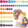 56 PCS Ball Cake Picks Colorful Ball Shaped Cake Topper Pearl Balls Cupcake Cake Insert Topper for Wedding Birthday Party
