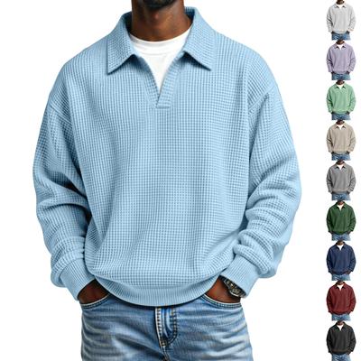 Men's Collarless Casual Sweatshirt Without Buttons