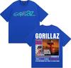 Rock Band Gorillaz Merch T Shirt Unisex Women Clothing Vintage Fashion Cartoon Tshirts Cotton Casual Oversized T Shirts Streetwear