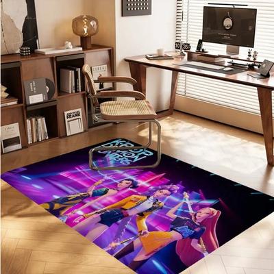 Kpop D-demon Hunters Floor Mat Rectangle Anti-slip Home Soft Badmat Front Door Indoor Outdoor Mat Welcome Doormat Large Carpet