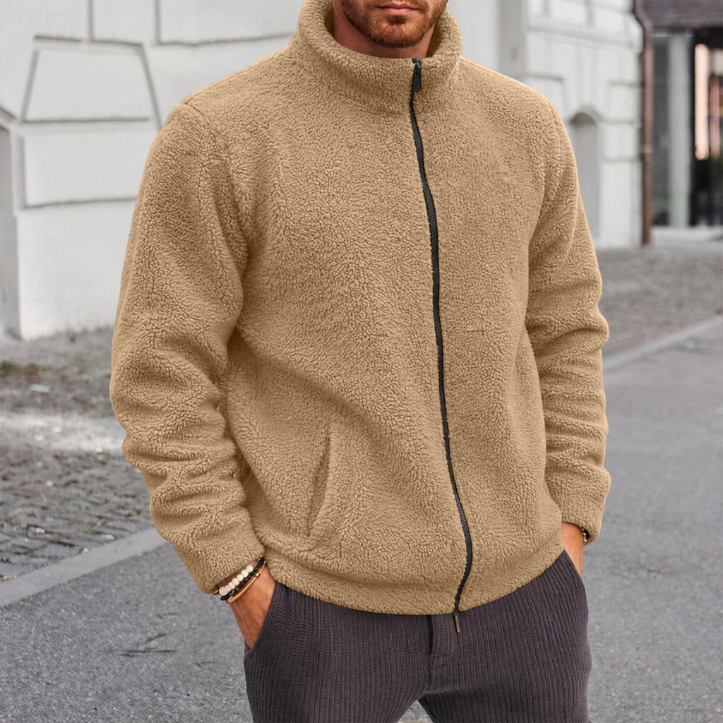 Men's Full-Zip Jacket Color Casual Long Sleeve Fall Winter Outerwear