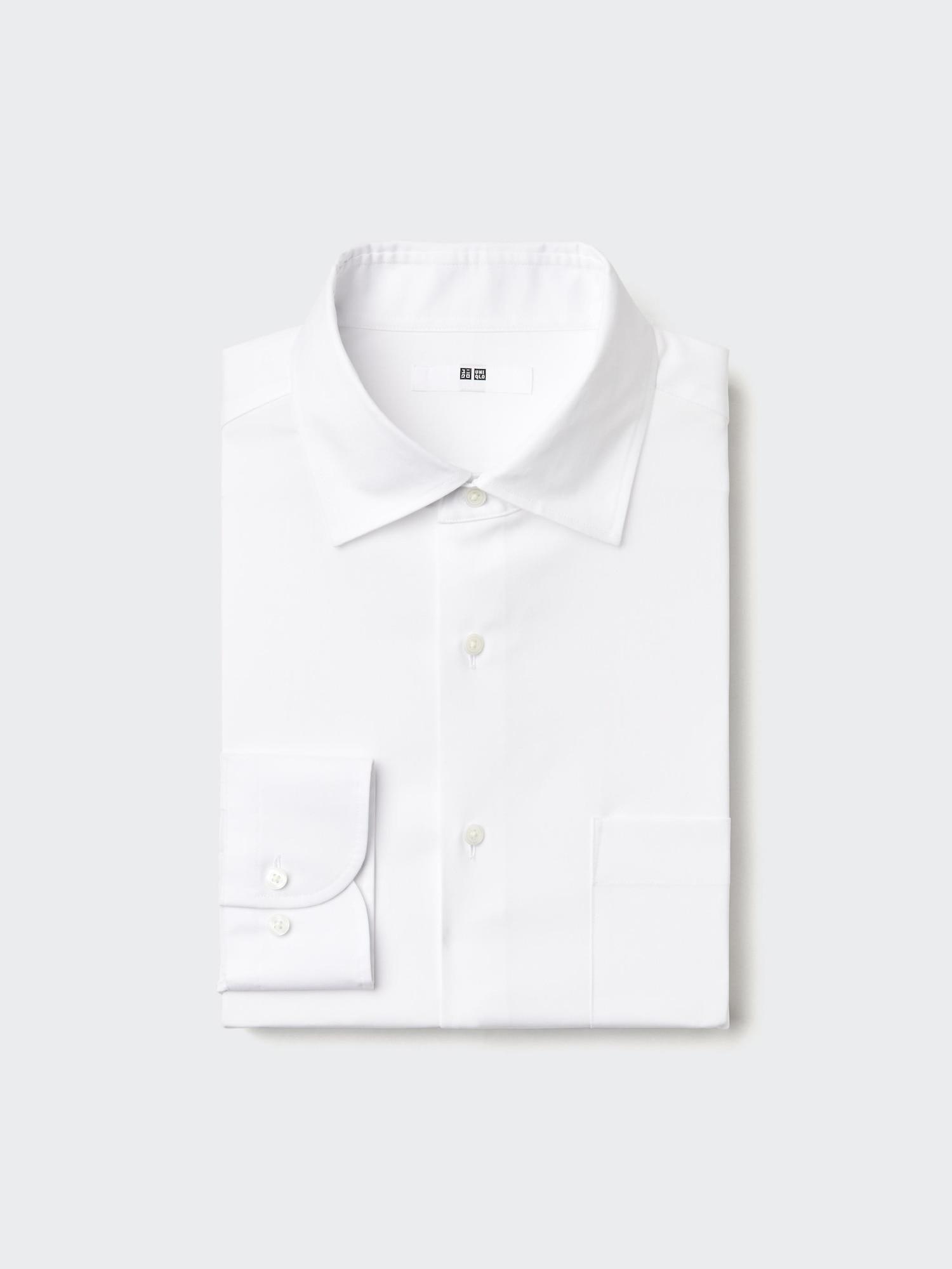 Uniqlo Япония Рубашка из тонкой ткани Полуширокая 00 WHITE/XS