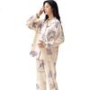 100% Cotton Women's Spring Autumn Long Sleeve Pajama Set Cardigan Sweet Homewear