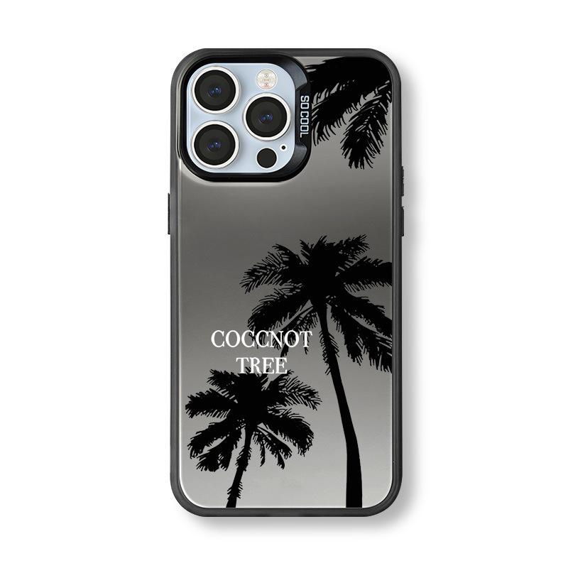 Summer Coconut Tree Silver Phone Case for iPhone 12 Pro Max/13/14/15/16/17