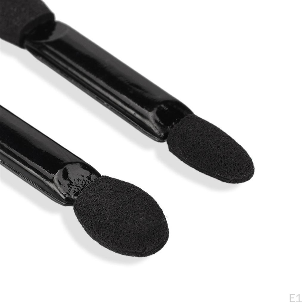 10pcs Disposable Dual Sided Eyeshadow Brush Sponge Tipped Makeup Applicators, Black