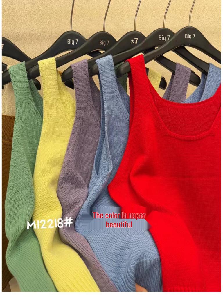 Da7 Damen Übergröße Locker Gestrickte Lagenweste - Koreanischer Stil Lässiges Camisole für Frühling