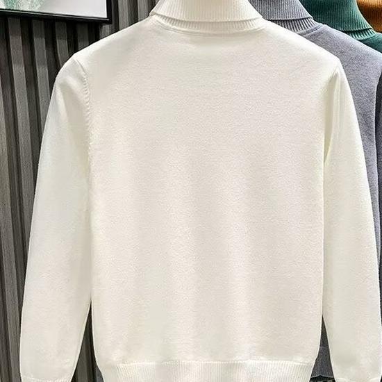 Men's Trendy High Neck Solid Color Winter Sweater - Casual Japanese Style Pullover Knitwear