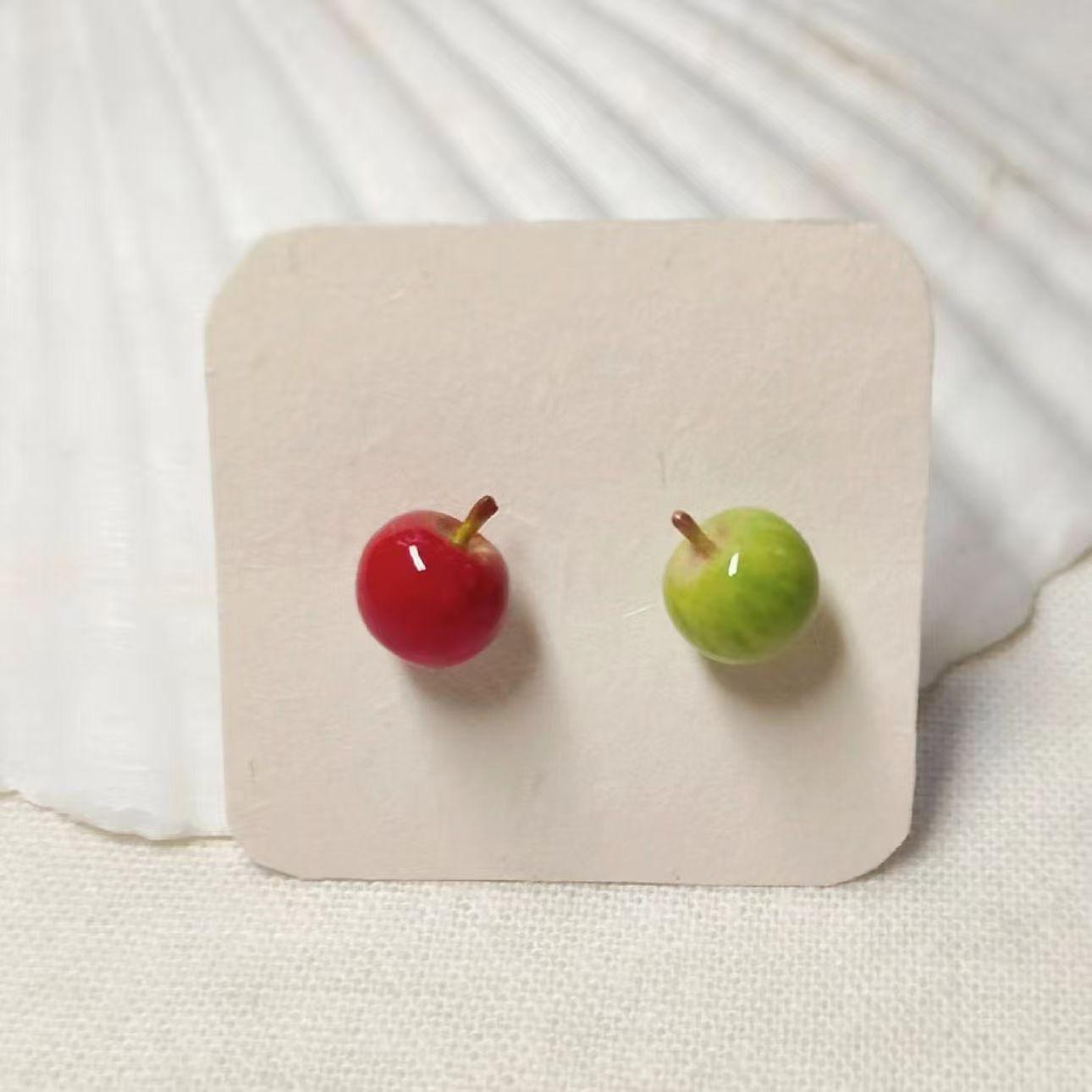 

Милые серьги в стиле Sweet Style с имитацией яблока и вишни 2024 года