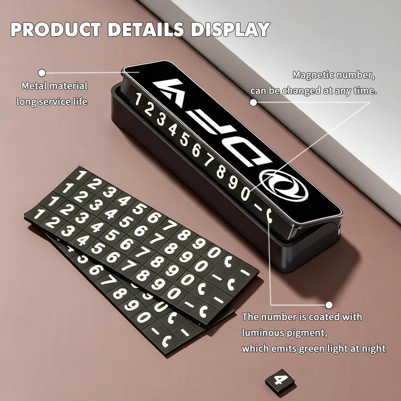 Metal Car Temporary Parking Card Universal Car-styling Auto Accessories For Dongfeng Motor DFM DFSK Aeolus G59 MAX AX7 Glory KX